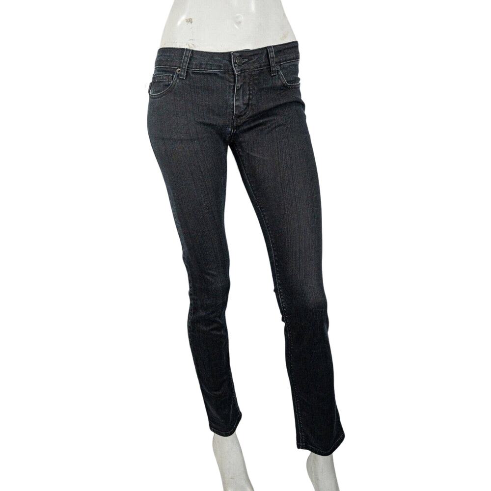 ZADIG & VOLTAIRE Low-Rise Skinny Denim Jeans Darkside Noir Black M 28w